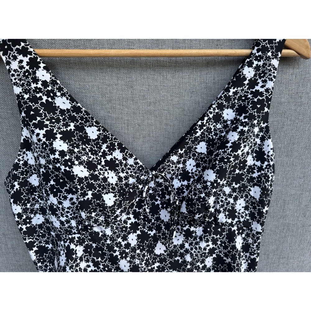 Express World Brand‎ Sz 5/6 Black White Floral Lined Sleeveless Dress Y2K Fairy - Picture 2 of 6